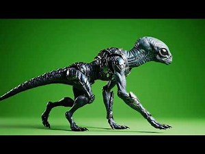Cinematic Alien Green Screen Walk Cycle: Creature Animation VFX Free