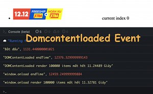 Hiểu domcontentloaded qua một ví dụ với 100.000 dữ liệu