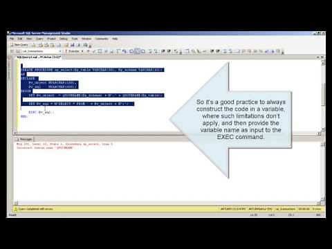 T-SQL Tutorial. Dynamic SQL course: Exec and sp_executesql (Lesson 1)