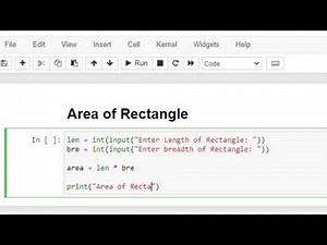 Area of Rectangle in Python using Jupyter Notebook