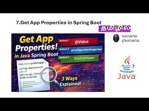 Session 7- How to use application.properties in java springboot | Explained in Tamil