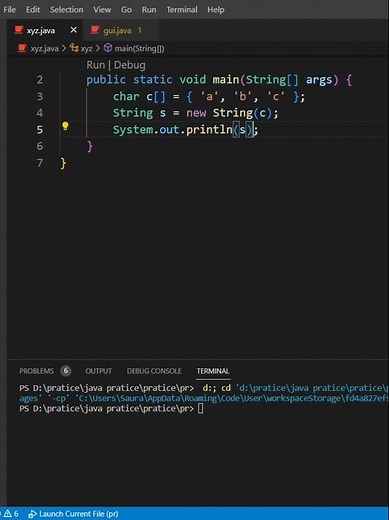converting character array into string #programming #java #shorts