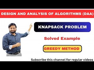 knapsack problem using greedy method| DAA | Algorithms| solved examples