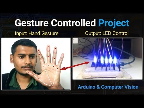 Magic! Control 5 LEDs with Hand Gestures 🖐️ | Arduino + Python & OpenCV Tutorial
