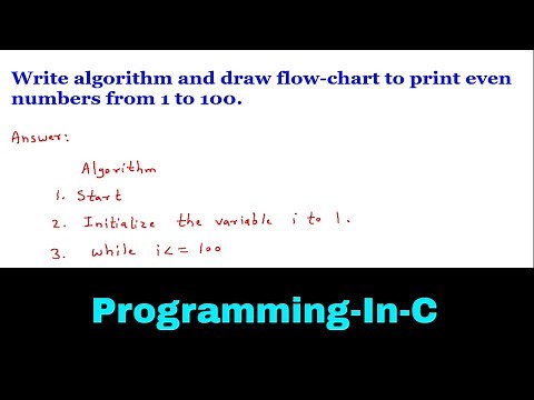 Write algorithm and draw flow-chart to print even numbers from 1 to 100. (Programming-In-C)