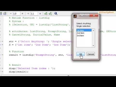 Matlab GUI Function - List Dialog-listdlg( )