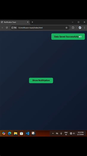 Modern Notification Toast using HTML CSS JavaScript 🔔 | No Library ‪@CodeWithHarry‬ #coding
