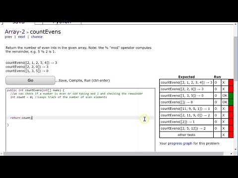 Coding Bat Solutions - Arrays 2 - countEvens