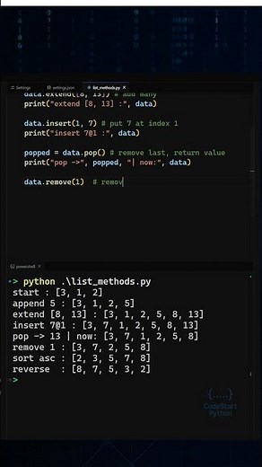 🔧 Python List Methods in 30s