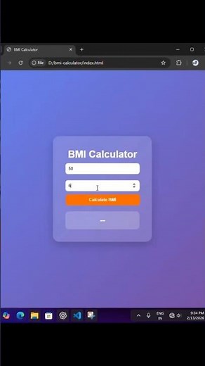Modern BMI Calculator Using HTML CSS & JavaScript | Beginner Project ‪@CodeWithHarry‬ #coding