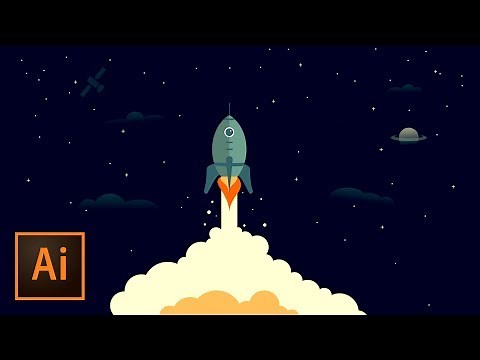 Rocket Ship Outer Space Illustration - Illustrator Tutorial