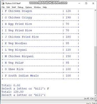 Python program to display the menu of restaurant | 12. Python Beginners Tutorial