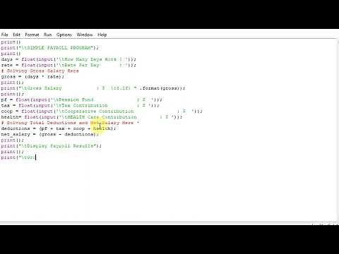 simple PAYROLL PROGRAM in Python