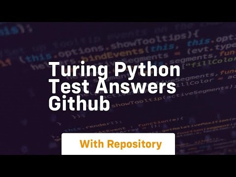 Turing python test answers github