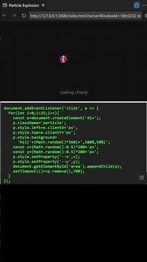 Particle Explosion Effect Using CSS & JavaScript | Creative Animation 💥 #CSS #JavaScript