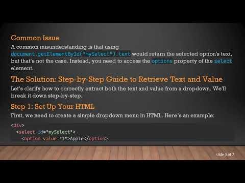 How to Properly Select Text and Value from a Dropdown in JavaScript