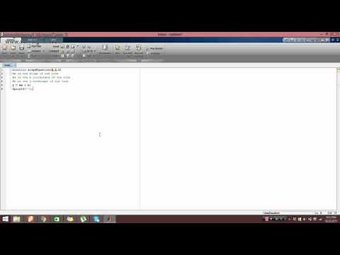 How to write and call a function using matlab