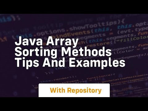 java array sorting methods tips and examples