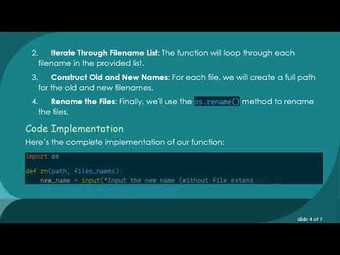Creating a Python Function to Rename Files Efficiently