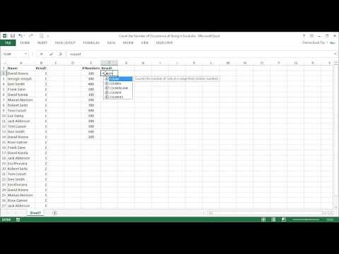 Count the Number of Occurrence of a Text or Number in Excel