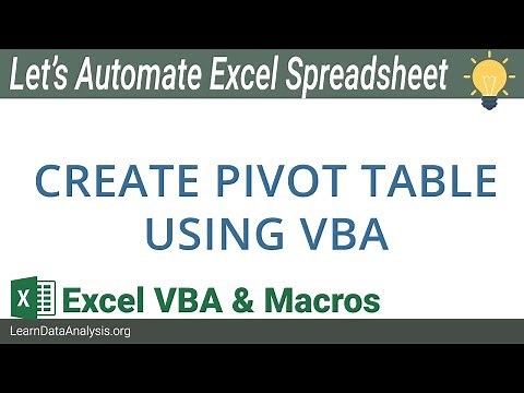 Create Excel Pivot Table using VBA | Excel VBA Automation