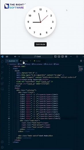 Build a Real-Time Analog Clock with Dark Mode Using JavaScript