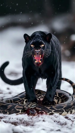 Black panther vs python ( jungle )