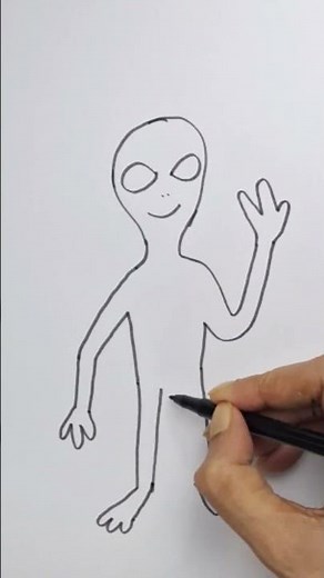 How to draw an alien easy for beginners #drawing #art