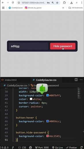 🔐 Show/Hide Password Feature Using HTML, CSS & JavaScript | #webdevelopment #coding #htmlcssjs