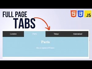 Create Full page Tabs using HTML CSS + JavaScript | W3Schools Tutorial to create Tabs in html css