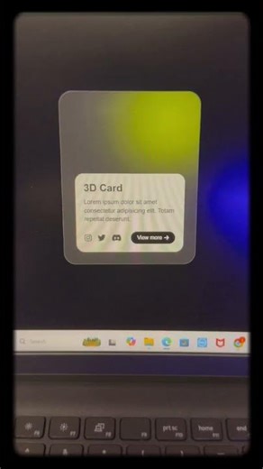 🚀 Insane 3D Tilt Card with HTML & CSS! #shorts #coding