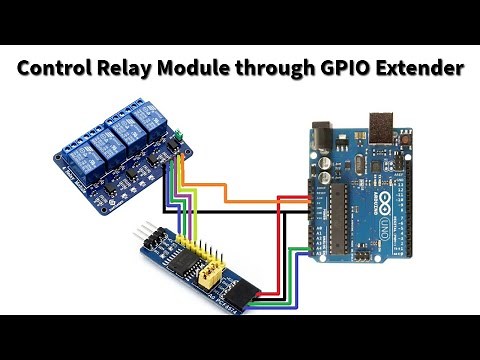 How to control relay module using PCF 8574 GPIO Extender