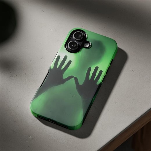 Alien Silhouette iPhone 17 Case – Green Sci-fi Horror Phone Case, Mysterious Shadow Art Cover, Dark Futuristic Aesthetic - Etsy
