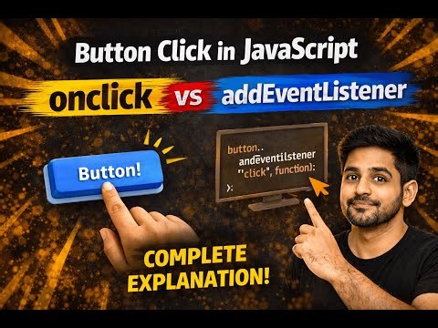 Button Click in JavaScript – onclick vs addEventListener | innerHTML vs textContent | Day 4 #coding