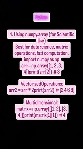 "NumPy Arrays 🐍 | Fast, Multi-Dimensional & Vectorized Computations 📊⚡"