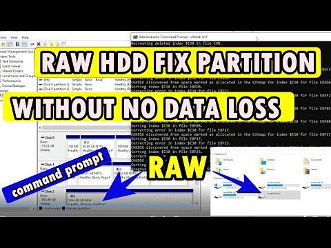 RAW HARD DISK FIX PARTITION WITHOUT DATA LOSS | DATA RECOVER Using Command Prompt