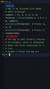 Stop Doing This In Python: Why is my filtered list empty after printing?