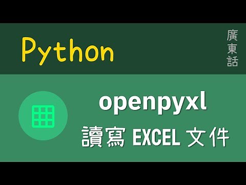 Python 初級：openpyxl - Python 讀寫 MS Excel 文件 |教學|廣東話