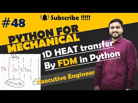 heat diffusion equation 1d using Python | Python for mechanical engineer | CFD python