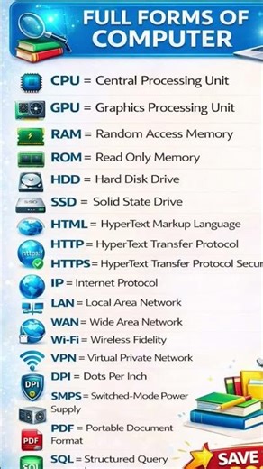 basic Computer Full Forms #fullform #computer #tech #ssc #gk