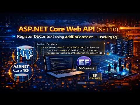 13. ASP.NET Core Web API (.NET 10) – Register DbContext using AddDbContext + UseNpgsql (EF Core 10)
