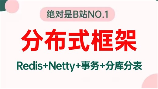 B站讲的最好的Java分布式框架全套教程（Redis Netty 分布式事务 分布式id 分库分表）3天学完，让你面试少走99%的弯路！