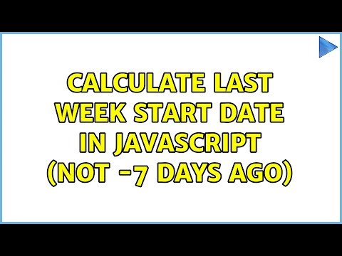 Calculate last week start date in JavaScript (not -7 days ago)