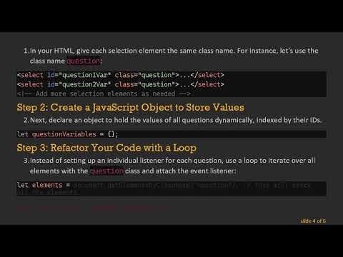 Simplifying Event Listeners in JavaScript: Dynamically Apply Change Events to Selection Elements