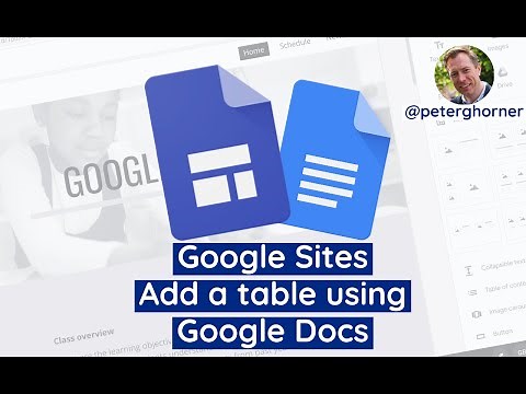 Google Sites - Adding a table using Google Docs