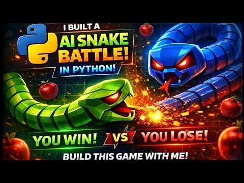 Built a Cinematic Snake Battle Game in Python 🐍With me | (Pygame Tutorial)#python