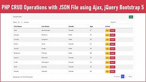 PHP CRUD Operations with JSON File using Ajax, jQuery Bootstrap 5