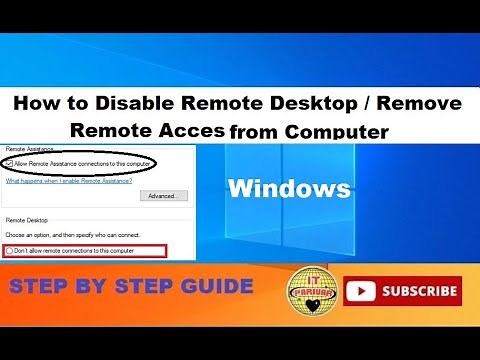 How to remove remote access from computer | Disable Remote Desktop Connection