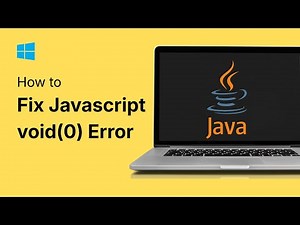 How To Fix Javascript void0 Error