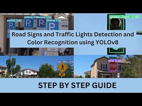 Road Signs and Traffic Lights Detection and Color Recognition using YOLOv8